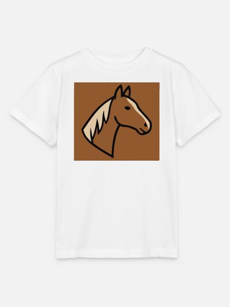 Pferd Profil Kopf Natur - Stanley/Stella Kinder T-Shirt MINI CREATOR  - Weiß