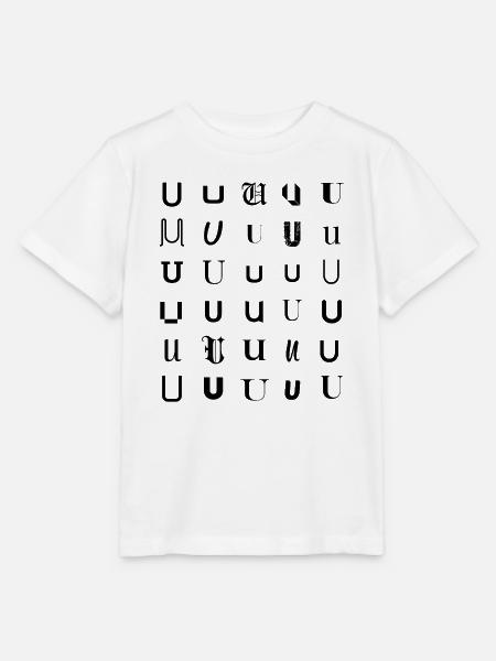 Typografie U Monogramm Buchstabenmosaikdesign. - Stanley/Stella Kinder T-Shirt MINI CREATOR - Weiß