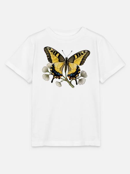 Schwalbenschwanz-Schmetterling – Gravurzeichnung - Stanley/Stella Kinder T-Shirt MINI CREATOR - Weiß