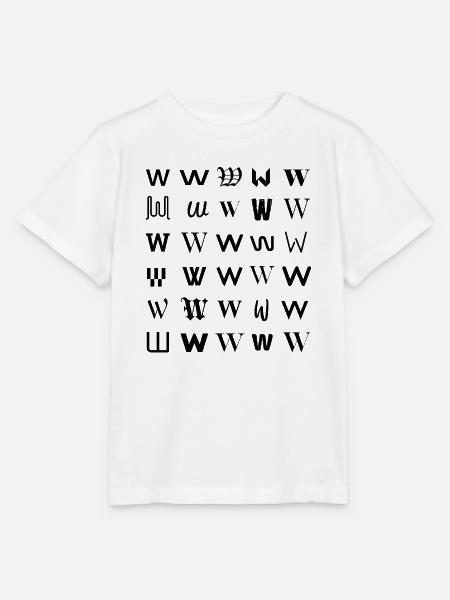 Typografie W-Monogramm-Buchstabenmosaikdesign - Stanley/Stella Kinder T-Shirt MINI CREATOR - Weiß