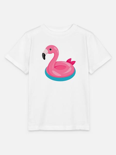 Flamingo-Schwimmschwimmer - Stanley/Stella Kinder T-Shirt MINI CREATOR  - Weiß