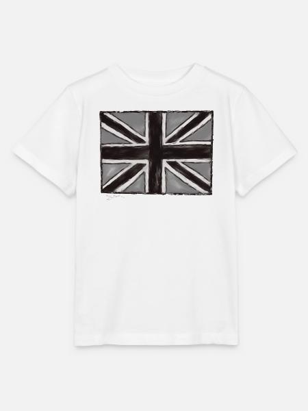 Grau Gemaltes Union Jack Kunst - Stanley/Stella Kinder T-Shirt MINI CREATOR  - Weiß