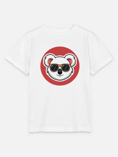 Koala Cool – Rotes Abzeichen und Sonnenbrille - Stanley/Stella Kinder T-Shirt MINI CREATOR  - Weiß