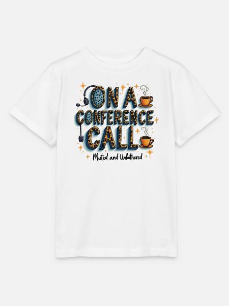 Online Konferenz Call Kaffee Stil muted unbothered - Stanley/Stella Kinder T-Shirt MINI CREATOR  - Weiß