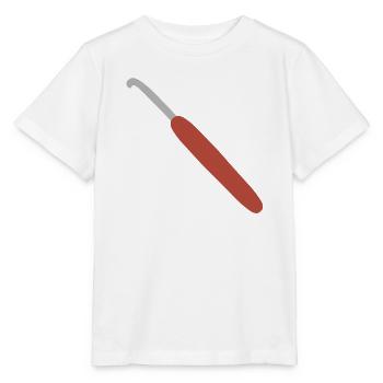 Häkelhaken mit rotem Griff - Stanley/Stella Kinder T-Shirt MINI CREATOR  - Weiß - Vorne - Maike (125cm)