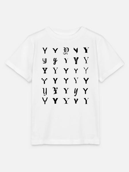 Typografie Y-Monogramm-Buchstabenmosaikdesign - Stanley/Stella Kinder T-Shirt MINI CREATOR - Weiß