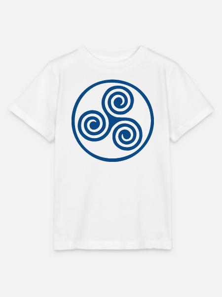 Drei Spiralen im kreisförmigen Wappen - Stanley/Stella Kinder T-Shirt MINI CREATOR  - Weiß