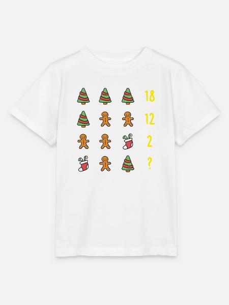 Weihnachtsrätsel Mathe Weihnachten Lustiger Spruch - Stanley/Stella Kinder T-Shirt MINI CREATOR - Weiß