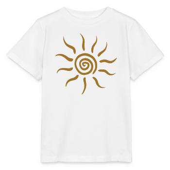 Goldener Spiral-Sonnenstrahl - Stanley/Stella Kinder T-Shirt MINI CREATOR  - Weiß - Vorne - Maike (125cm)