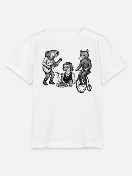 Verspieltes Tiertrio-Parade - Stanley/Stella Kinder T-Shirt MINI CREATOR - Weiß