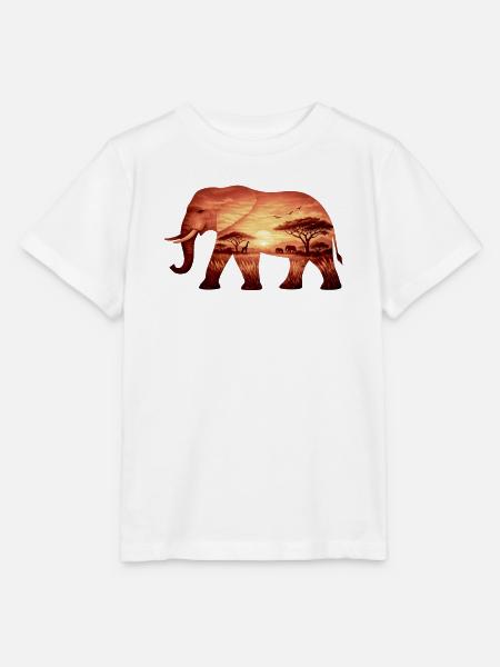 Elefant auf Savanne - Stanley/Stella Kinder T-Shirt MINI CREATOR  - Weiß