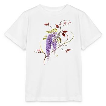 La glycine fleurit pleine de légèreté, de tranquillité et de zen - T-shirt bio MINI CREATOR Stanley/Stella Enfant - blanc - Devant - Maike (125cm)