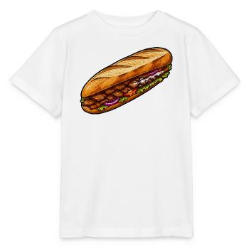Baguette-Sandwich Illustration - Stanley/Stella Kinder T-Shirt MINI CREATOR  - Weiß - Vorne - Maike (125cm)