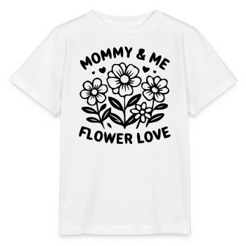 Look fleuri assorti de Maman et moi - T-shirt bio MINI CREATOR Stanley/Stella Enfant - blanc - Devant - Maike (125cm)