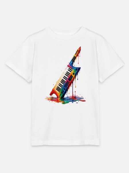 Keytar mit tropfenden Farben - Stanley/Stella Kinder T-Shirt MINI CREATOR  - Weiß
