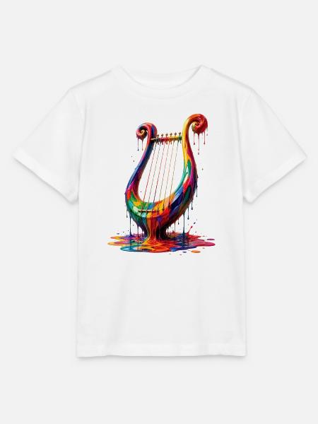 Leier mit tropfender Farbe - Stanley/Stella Kinder T-Shirt MINI CREATOR  - Weiß