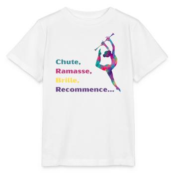Chute-_Ramasse-_Recommence-- - T-shirt bio MINI CREATOR Stanley/Stella Enfant - blanc - Devant - Maike (125cm)