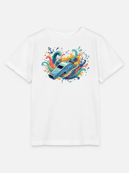 Maritime Pfeife im Farbschwall - Stanley/Stella Kinder T-Shirt MINI CREATOR  - Weiß