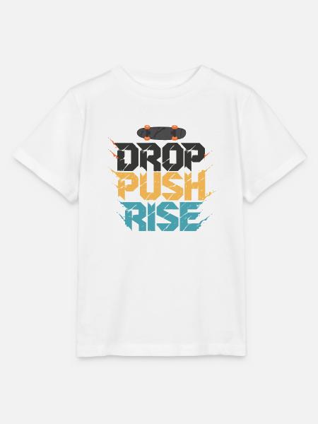 Drop Push Rise Skateboard-Kunst - Stanley/Stella Kinder T-Shirt MINI CREATOR - Weiß