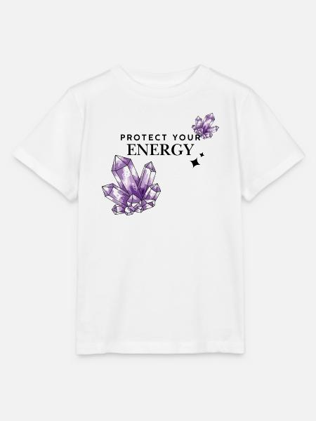 Violette Kristallcluster auf Schwarz - Stanley/Stella Kinder T-Shirt MINI CREATOR  - Weiß
