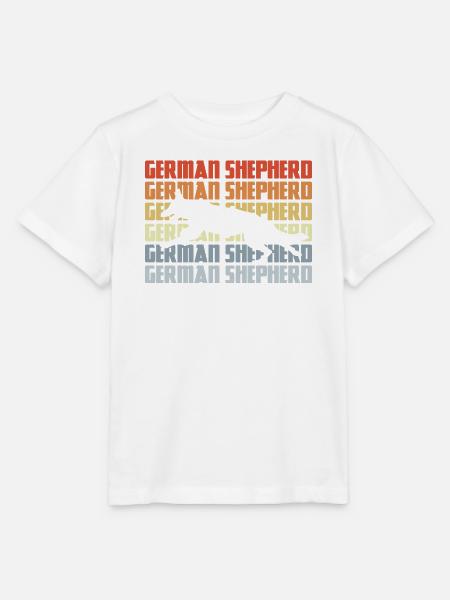 Deutscher Schäferhund Silhouette Retro - Stanley/Stella Kinder T-Shirt MINI CREATOR - Weiß