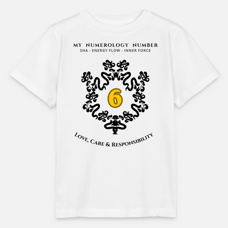 Numéro 6 Symbole d’amour, de soin et de responsabilité - T-shirt bio MINI CREATOR Stanley/Stella Enfant - blanc
