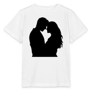 Paar Silhouette Liebe Romantik Valentinstag Freund - Stanley/Stella Kinder T-Shirt MINI CREATOR  - Weiß - Vorne - Maike (125cm)
