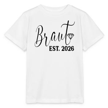 Fiançailles de mariage - Mariée 2026 - T-shirt bio MINI CREATOR Stanley/Stella Enfant - blanc - Devant - Maike (125cm)