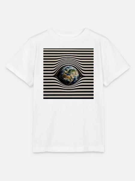 Erde im optischen Wellenmuster - Stanley/Stella Kinder T-Shirt MINI CREATOR - Weiß