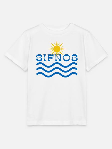 Sifnos Sonnen- und Wellenemblem - Stanley/Stella Kinder T-Shirt MINI CREATOR - Weiß