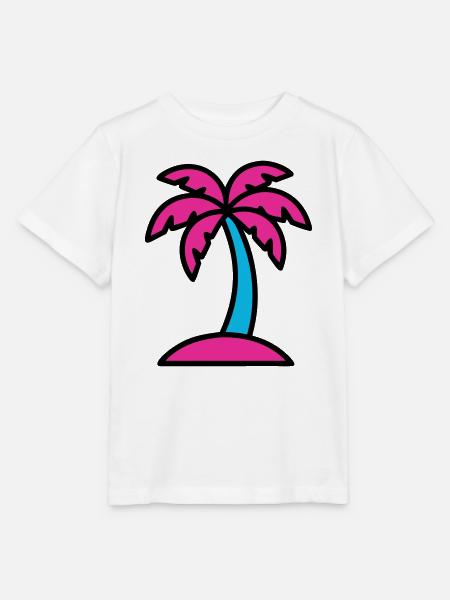 Neon Palme 90er Vaporwave - Stanley/Stella Kinder T-Shirt MINI CREATOR  - Weiß