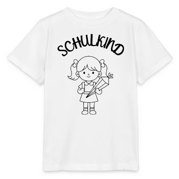 Schulkind Mädchen Einschulung Schultüte - Stanley/Stella Kinder T-Shirt MINI CREATOR  - Weiß - Vorne - Maike (125cm)