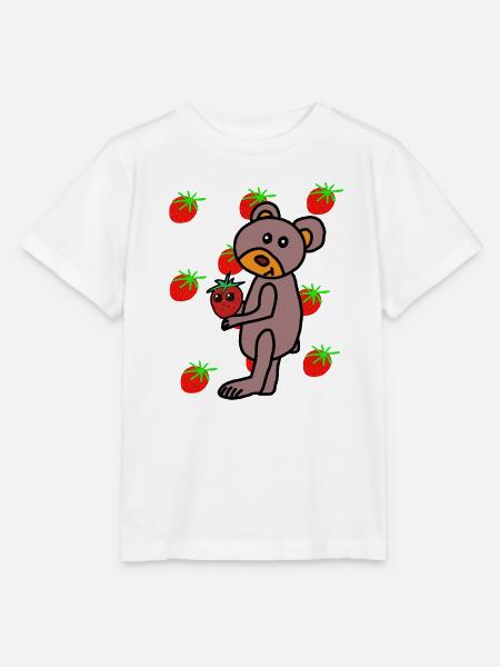 Erdbeere Teddy Kinder Bär - Stanley/Stella Kinder T-Shirt MINI CREATOR - Weiß