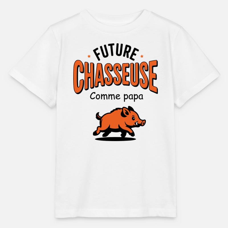 future_chasseuse_comme_papa - T-shirt bio MINI CREATOR Stanley/Stella Enfant - blanc