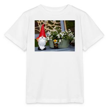 Garden gnome in flower pot - Stanley/Stella MINI CREATOR Kids’ T-Shirt - white - Front - Maike (125cm)