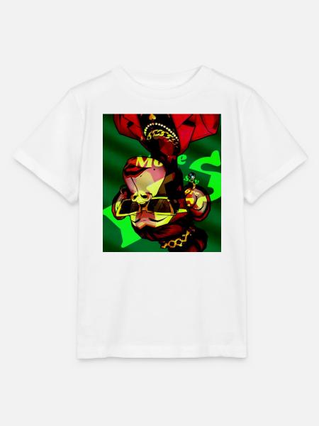Geometrischer Neon-Tierkopf mit Sonnenbrille - Stanley/Stella Kinder T-Shirt MINI CREATOR - Weiß