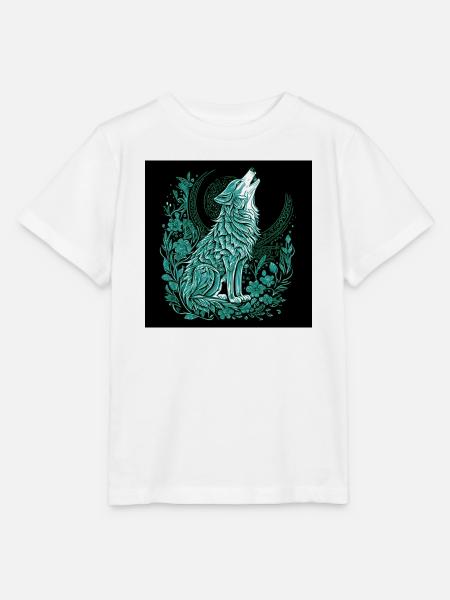 Mondwolf Linienstil mit Flora - Stanley/Stella Kinder T-Shirt MINI CREATOR - Weiß