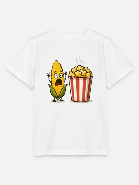 Schockiertes Mais-Popcorn - Stanley/Stella Kinder T-Shirt MINI CREATOR - Weiß