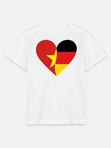 Vietnam Germany Heart - Stanley/Stella Kinder T-Shirt MINI CREATOR  - Weiß
