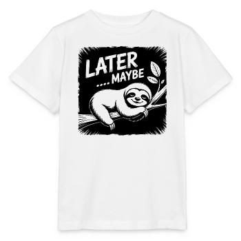 Funny sloth - maybe later - Stanley/Stella MINI CREATOR Kids’ T-Shirt - white - Front - Maike (125cm)