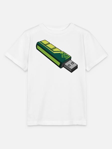 usb_en_tonos_verdes - Stanley/Stella Kinder T-Shirt MINI CREATOR  - Weiß