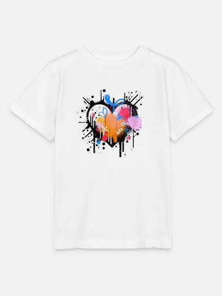 Lebenslust Graffiti Farbenspiel - Stanley/Stella Kinder T-Shirt MINI CREATOR - Weiß