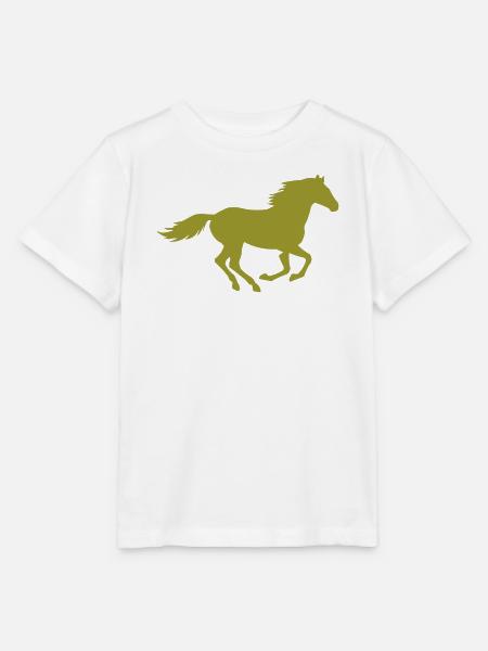 Pferd Silhouette - Stanley/Stella Kinder T-Shirt MINI CREATOR - Weiß