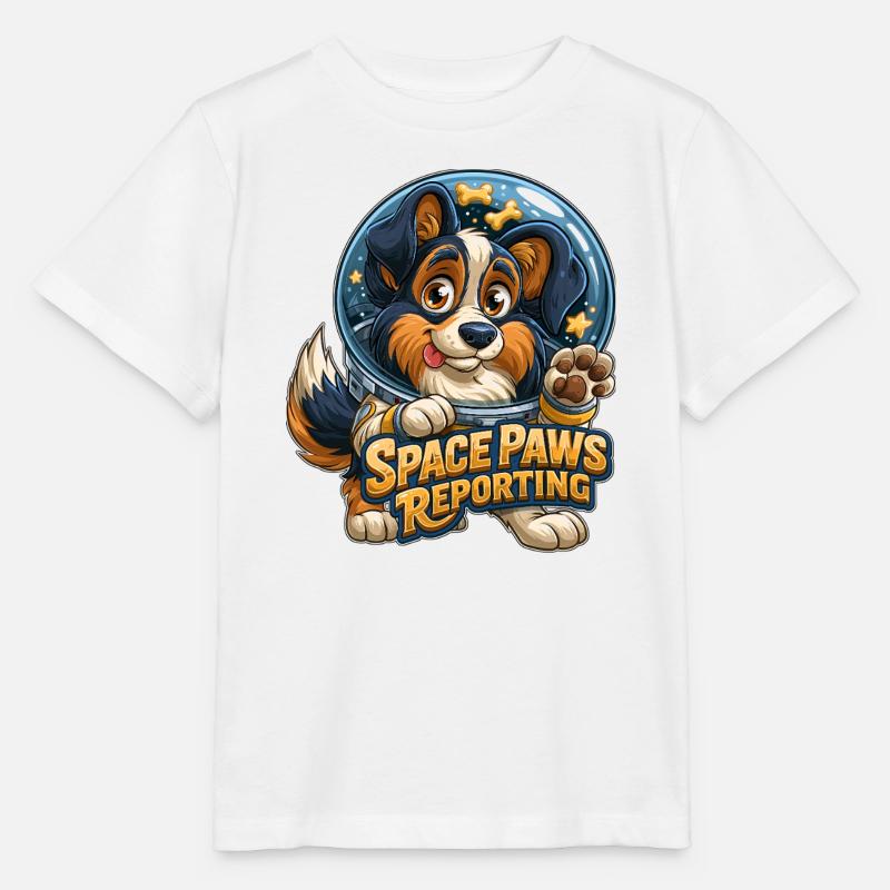 Conception des Pattes Spatiales du Louveteau Cosmique - T-shirt bio MINI CREATOR Stanley/Stella Enfant - blanc