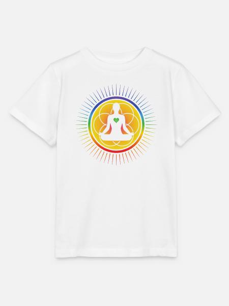 Aura Chakrasymbol mit allen 7 Chakrafarben - Stanley/Stella Kinder T-Shirt MINI CREATOR - Weiß