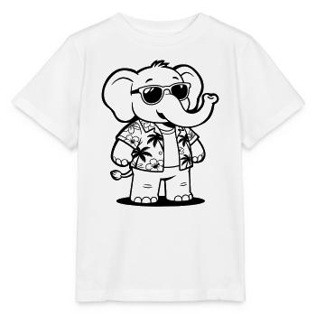 elephant vacation - Stanley/Stella MINI CREATOR Kids’ T-Shirt - white - Front - Maike (125cm)