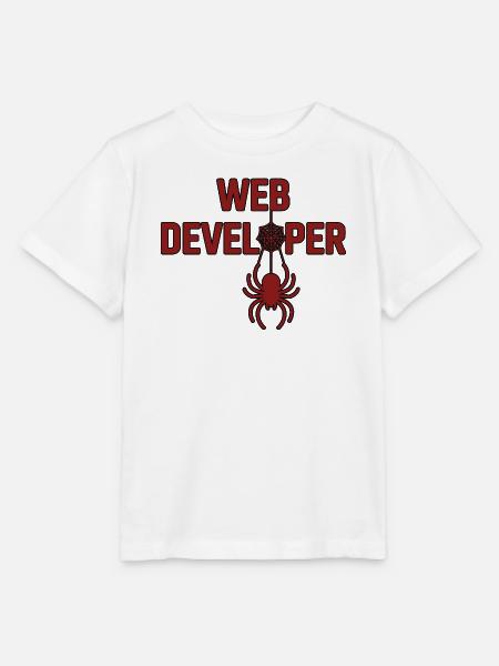 Webentwickler Spinnenlogo Shirt - Stanley/Stella Kinder T-Shirt MINI CREATOR - Weiß
