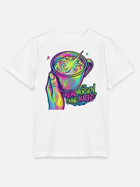 Kaffee Neon Splash – Morgenkick - Stanley/Stella Kinder T-Shirt MINI CREATOR  - Weiß