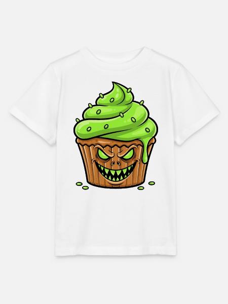 Grusel Cupcake Grün - Stanley/Stella Kinder T-Shirt MINI CREATOR - Weiß