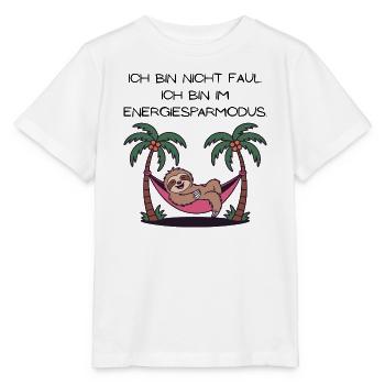 Faultier in Palmen-Hängematte - Stanley/Stella Kinder T-Shirt MINI CREATOR  - Weiß - Vorne - Maike (125cm)